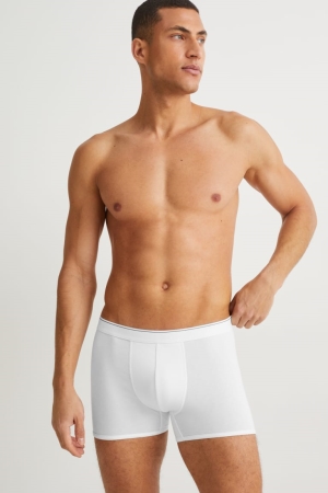C&A Multipack Of 2 Trunks Pima Bomull Lycra® Underkläder Herr Vita | INGRD-4201
