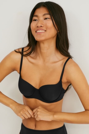 C&A Multipack Of 2 Underwire Bra Full Coverage Vadderad Underkläder Dam Svarta | LQVFN-9756