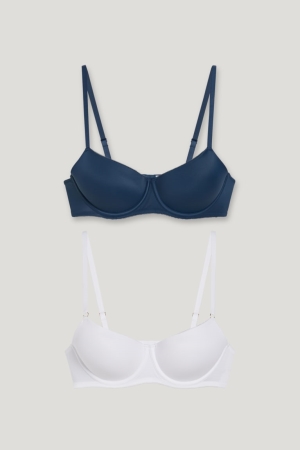 C&A Multipack Of 2 Underwire Bra Full Coverage Vadderad Underkläder Dam Vita | OHNTW-2187
