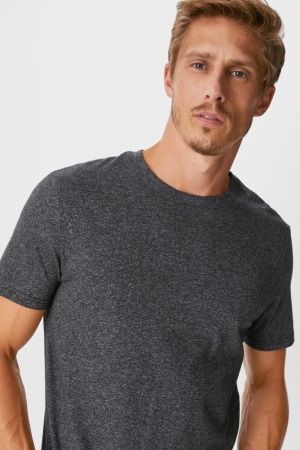 C&A Multipack Of 3Organic Bomull T-shirt Herr Svarta Vita | PZOVB-0168