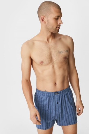 C&A Multipack Of 3 Boxer Organic Bomull Underkläder Herr Mörkgrå Ljusgrå | JLGQY-9217