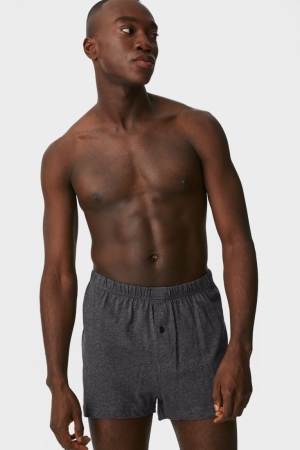 C&A Multipack Of 3 Boxer Organic Bomull Underkläder Herr Mörkgrå Vita | VDPML-5908