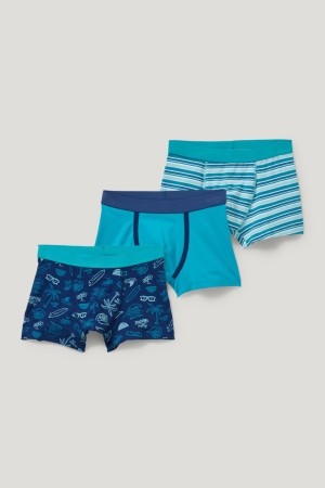 C&A Multipack Of 3 Boxer Organic Bomull Underkläder Pojke Mörkblå | VJFLR-8951