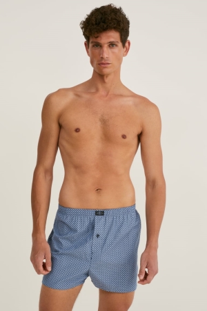 C&A Multipack Of 3 Boxer Woven Organic Bomull Underkläder Herr Mörkblå | TRJVU-6391