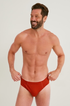 C&A Multipack Of 3 Briefs Organic Bomull Underkläder Herr Orange Röda | EPDTH-9768