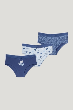 C&A Multipack Of 3 Briefs Organic Bomull Underkläder Tjej Mörkblå | INWTV-2491