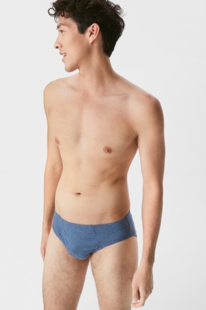 C&A Multipack Of 3 Briefs Organic Bomull Underkläder Herr Mörkblå | ZYOHX-7248