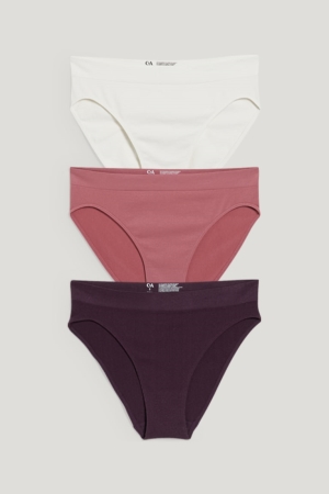 C&A Multipack Of 3 Briefs Seamless Lycra® Underkläder Dam Lila | ACUSQ-8941
