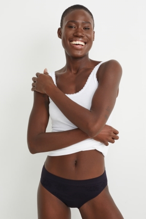 C&A Multipack Of 3 Briefs Seamless Lycra® Underkläder Dam Mörkblå | HIFCS-6704