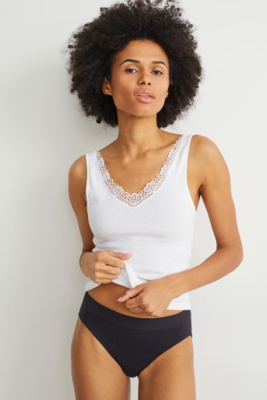 C&A Multipack Of 3 Briefs Seamless Underkläder Dam Vita Svarta | ECGFA-2598