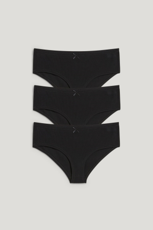 C&A Multipack Of 3 Hipster Briefs Organic Bomull Underkläder Dam Svarta | BPLTQ-7548