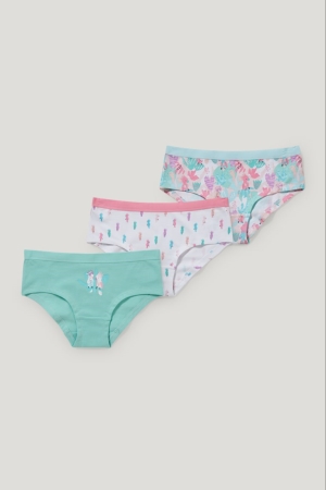 C&A Multipack Of 3 Hipster Briefs Organic Bomull Underkläder Tjej Mintgröna Gröna | SHRWJ-9172