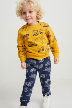C&A Multipack Of 3 Joggers Långbyxor Pojke Mörkblå | AQMJZ-7896