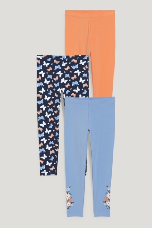 C&A Multipack Of 3 Leggings Långbyxor Tjej Blå | ZAKPR-6038