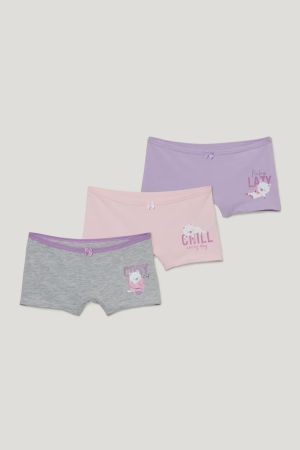 C&A Multipack Of 3 Organic Bomull Underkläder Tjej Multicoloured | BANLK-8543
