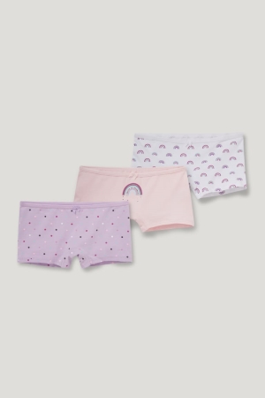 C&A Multipack Of 3 Organic Bomull Underkläder Tjej Vita Rosa | XZRJQ-5742