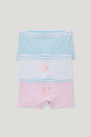 C&A Multipack Of 3 Organic Bomull Underkläder Tjej Rosa Ljusblå | YQNTG-0376