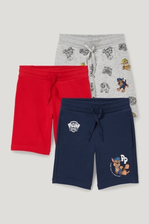 C&A Multipack Of 3 Paw Patrol Sweat Bermuda Långbyxor Pojke Ljusgrå | KSIUW-6287
