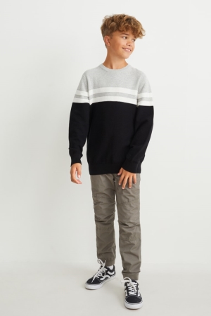 C&A Multipack Of 3 Thermal Slim Fit Långbyxor Pojke Mörkgrå | MEBYP-7956