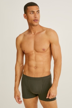 C&A Multipack Of 3 Trunks Organic Bomull Lycra® Underkläder Herr Mörkgröna | CMNOL-7028
