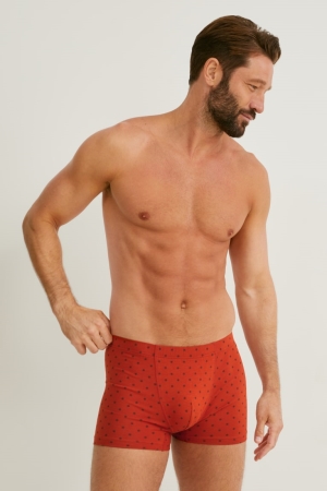C&A Multipack Of 3 Trunks Organic Bomull Lycra® Underkläder Herr Mörkorange | DBAQH-1437