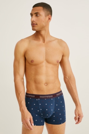C&A Multipack Of 3 Trunks Organic Bomull Lycra® Underkläder Herr Vinröda | FPSZX-3257