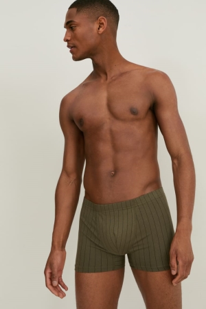 C&A Multipack Of 3 Trunks Organic Bomull Lycra® Underkläder Herr Gröna | GCFQM-6839