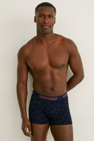 C&A Multipack Of 3 Trunks Organic Bomull Lycra® Underkläder Herr Mörkgröna Mörkblå | IEQKY-1932