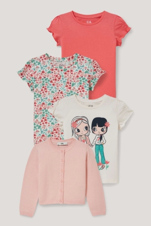 C&A Multipack Of 4 And 3 Sleeve s Cardigan Tjej Rosa | ZPSEB-5206