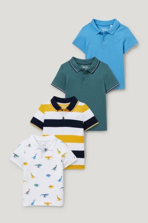 C&A Multipack Of 4 Polo Skjorta Pojke Vita Blå | CVSPW-2105