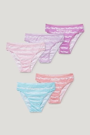 C&A Multipack Of 5 Briefs Organic Bomull Underkläder Tjej Rosa | UGACV-1780
