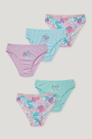 C&A Multipack Of 5 Briefs Organic Bomull Underkläder Tjej Mintgröna Gröna | VQGWH-4679