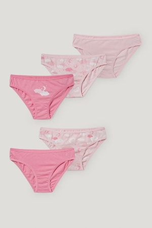 C&A Multipack Of 5 Briefs Organic Bomull Underkläder Tjej Rosa | VWELM-5194