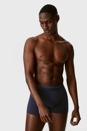 C&A Multipack Of 5 Trunks Organic Bomull Lycra® Underkläder Herr Mörkblå | GJMNC-1059