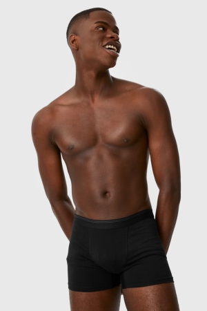C&A Multipack Of 5 Trunks Organic Bomull Lycra® Underkläder Herr Svarta | GZTDL-2986
