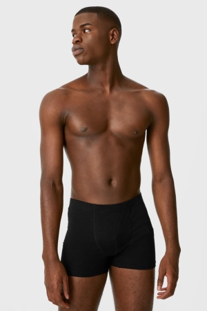 C&A Multipack Of 5 Trunks Organic Bomull Lycra® Underkläder Herr Svarta | RVHQL-2084
