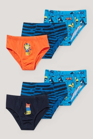 C&A Multipack Of 6 Briefs Organic Bomull Underkläder Pojke Blå | AWGPQ-7091