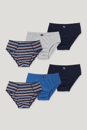 C&A Multipack Of 6 Briefs Organic Bomull Underkläder Pojke Mörkblå | NOXSW-3802