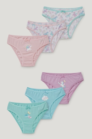 C&A Multipack Of 6 Briefs Organic Bomull Underkläder Tjej Mintgröna Gröna | PFJKU-3172