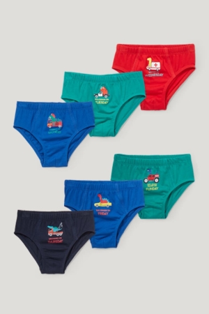 C&A Multipack Of 6 Dinosaur Briefs Organic Bomull Underkläder Pojke Gröna | DIMYK-7302