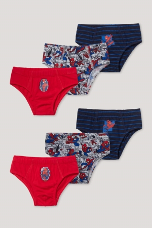 C&A Multipack Of 6 Spider-man Briefs Organic Bomull Underkläder Pojke Röda | KATGM-1582