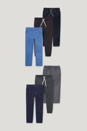 C&A Multipack Of 6, Thermal And Joggers Slim Fit Jeans Pojke Svarta | LJRKX-2568