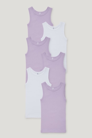 C&A Multipack Of 6 Vest Organic Bomull Underkläder Tjej Ljuslila | HYMBC-1269