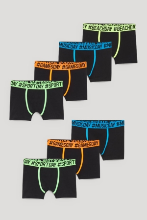 C&A Multipack Of 7 Boxer Organic Bomull Underkläder Pojke Svarta | DMXAP-4591