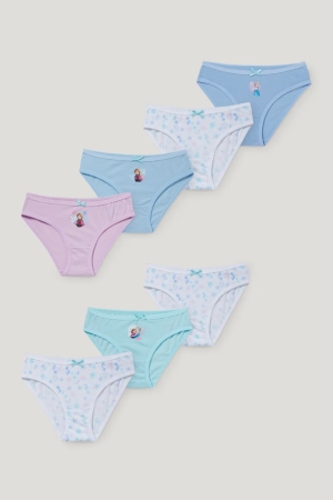 C&A Multipack Of 7 Frozen Briefs Organic Bomull Underkläder Tjej Ljusblå | JNWLF-4738