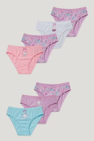 C&A Multipack Of 7 Hello Kitty Briefs Organic Bomull Underkläder Tjej Ljuslila | FDXCY-4972