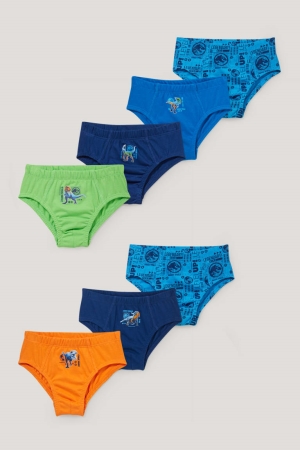 C&A Multipack Of 7 Jurassic World Briefs Organic Bomull Underkläder Pojke Ljusblå | RADFN-1374