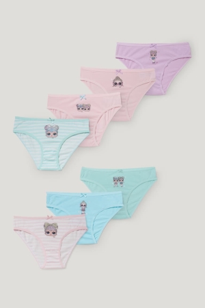 C&A Multipack Of 7 L.O.L. Surprise Briefs Organic Bomull Underkläder Tjej Mintgröna Gröna | LJGZX-0892