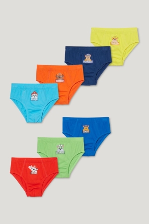 C&A Multipack Of 7 Paw Patrol Briefs Organic Bomull Underkläder Pojke Röda Gula | LEVFY-6518