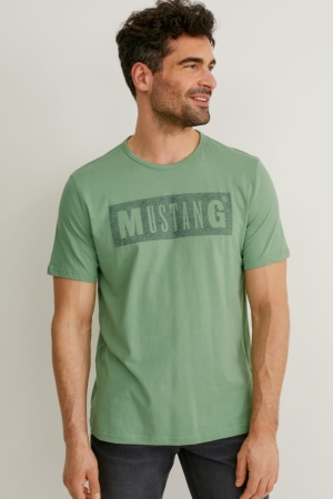 C&A Mustang T-shirt Herr Gröna | ULWJM-7821